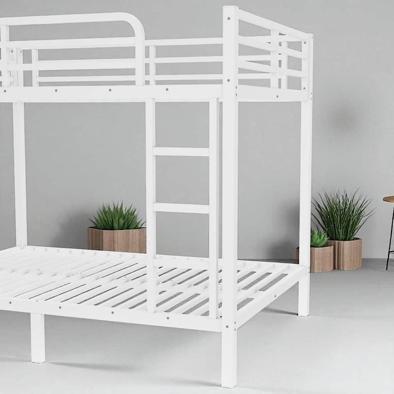 Metal Twin XL over Twin XL/Full over Full Bunk Bed for Teens, No Box Spring, Noise Reduced