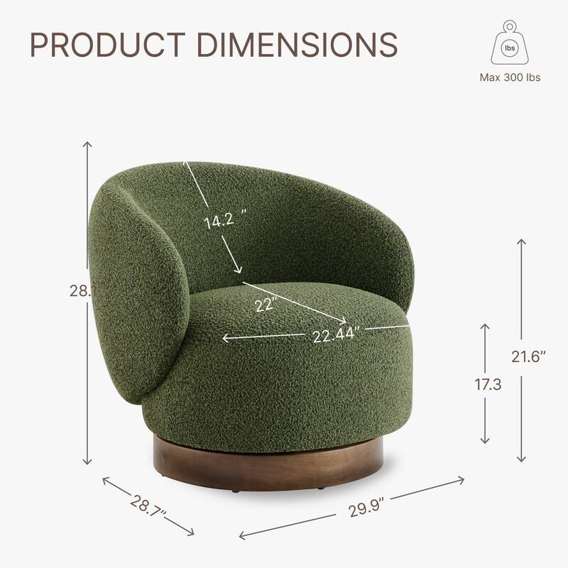 Spruce & Spring Ariel Upholstered Swivel Accent Chair Fabric