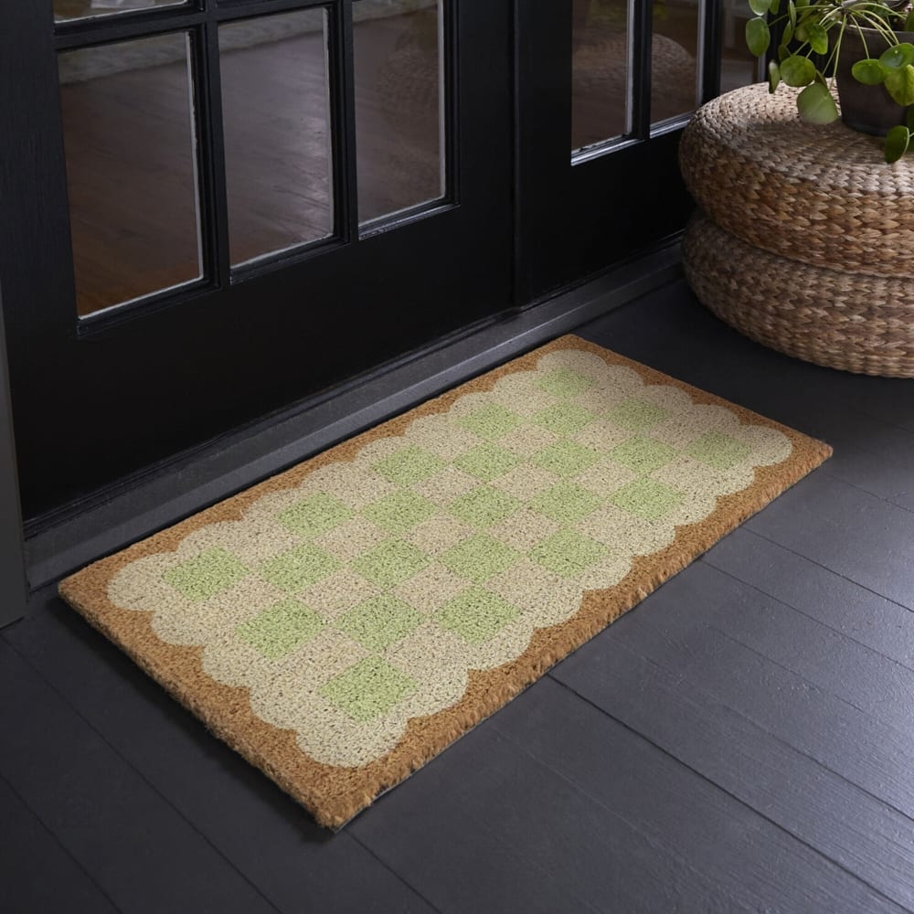 Checkerboard Scallop Geometric 18" x 30" Doormat - 18" x 30"