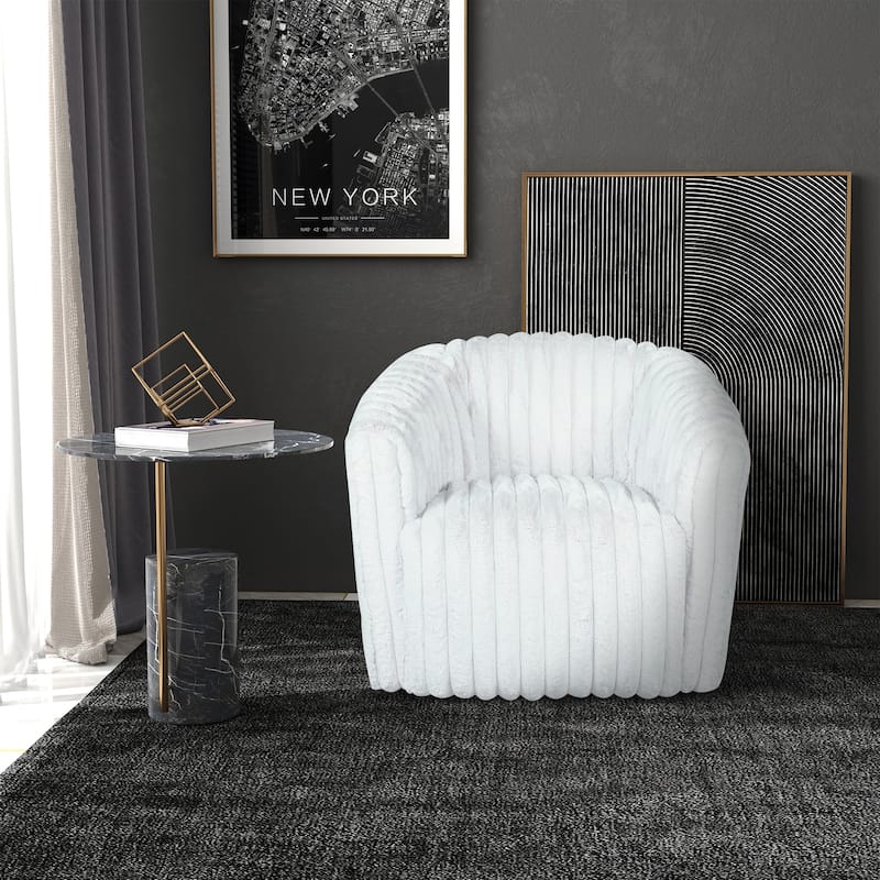 Madrid Mid Century Modern Swivel Accent Comfy Soft Plush Fabric Chair