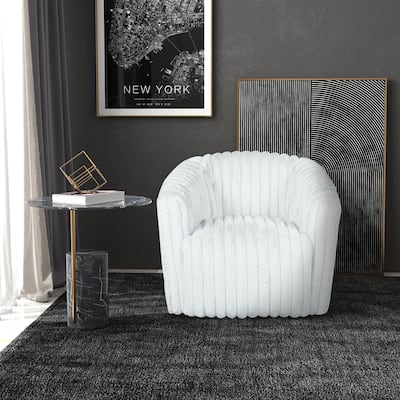 Madrid Mid Century Modern Swivel Accent Comfy Soft Plush Fabric Chair