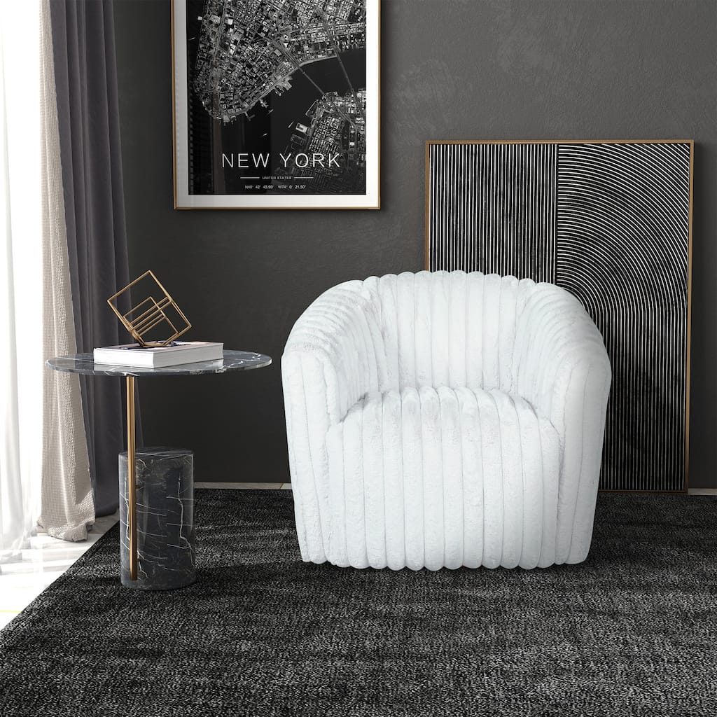 Madrid Mid Century Modern Swivel Accent Comfy Soft Plush Fabric Chair