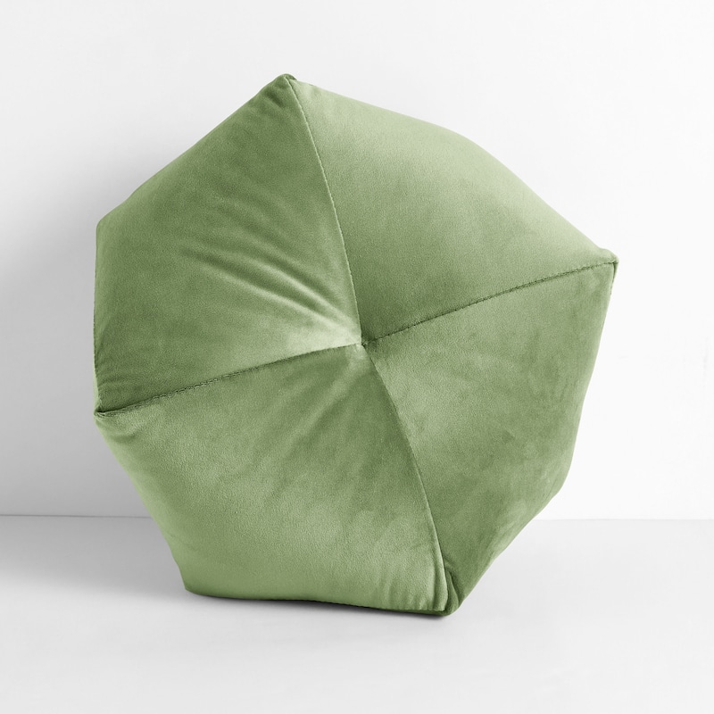 Sorra Home Solid Velvet Indoor Geometric Pouf