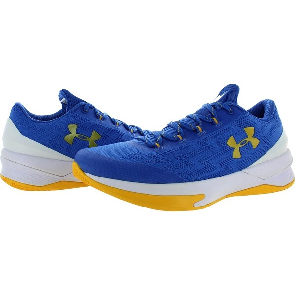 blue and gold under armour shoes