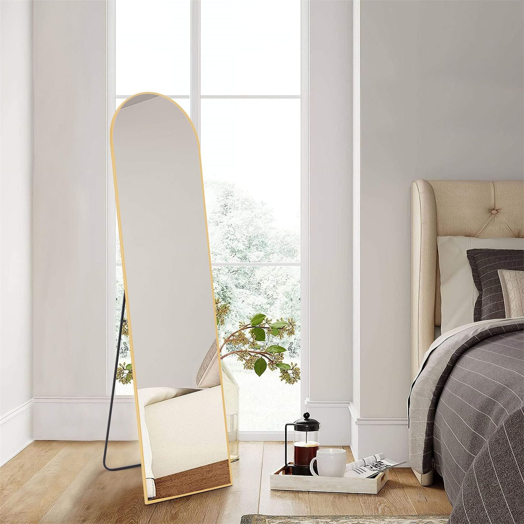 Free standing gold deals mirror