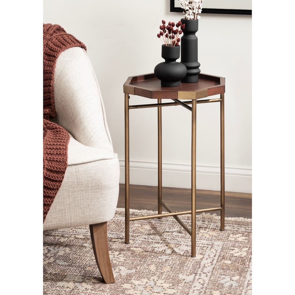Kate and Laurel Occonor Octagon Wood Side Table