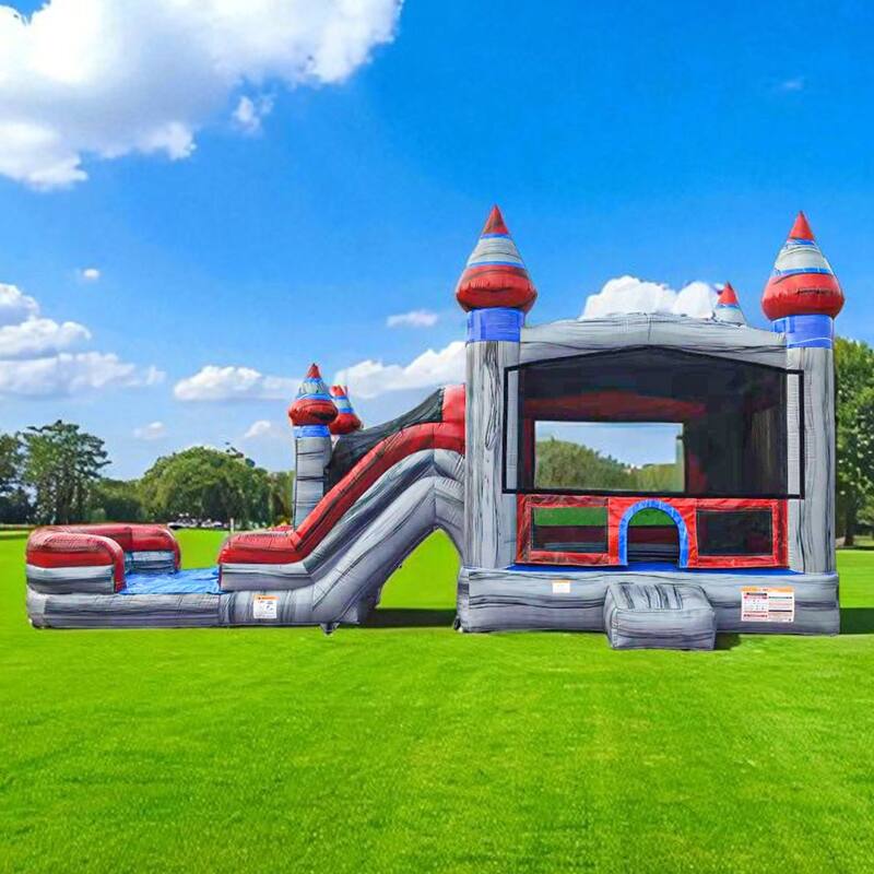 JumpOrange Dolphin Splash 14 ft Commercial-Grade Inflatable Water Slide Combo with Deep Pool & Air Blower