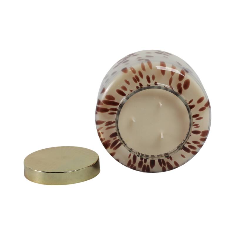 Glass Wax Decorative Candle Jar with Metal Lid Contemporary Accent - 7" x 7" x 6"