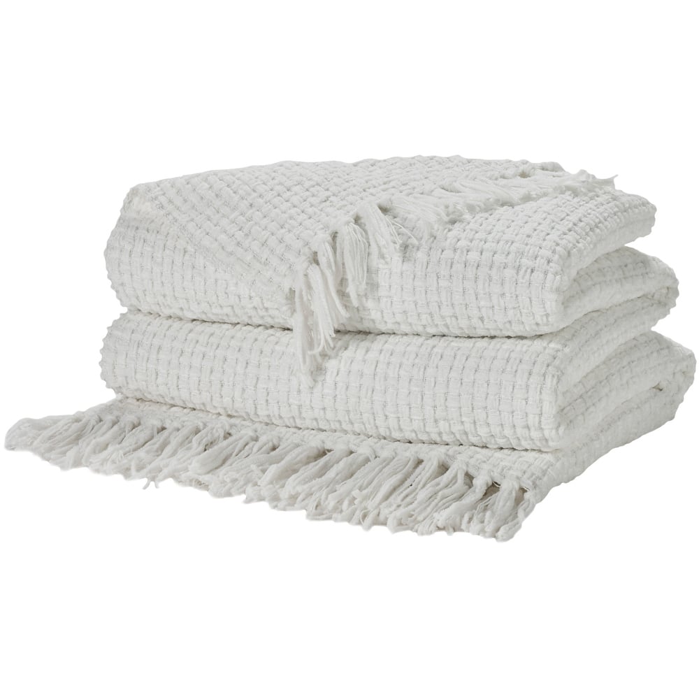Mina Victory Lifestyle Woven Chenille 50" x 60" White Indoor