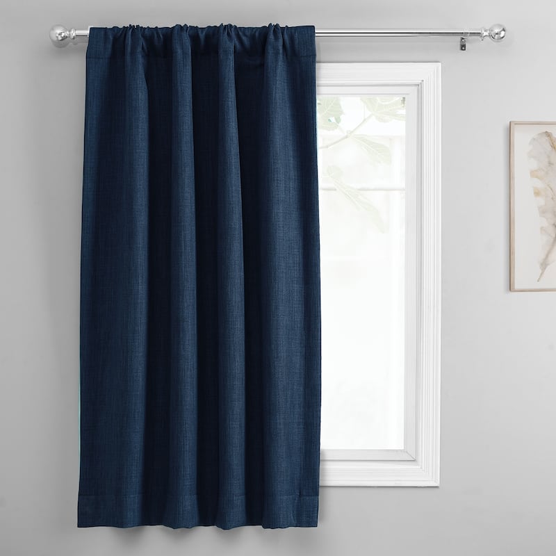 Exclusive Fabrics Faux Linen Room Darkening Tie-Up Window Shade (1 Panel)