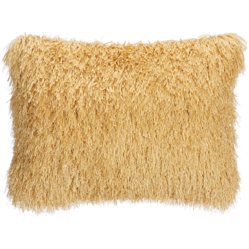 Mina Victory Shag Solid Glam Throw Pillow