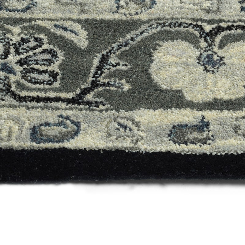 Charlotte Collection Black Hand Tufted Indoor Area Rug