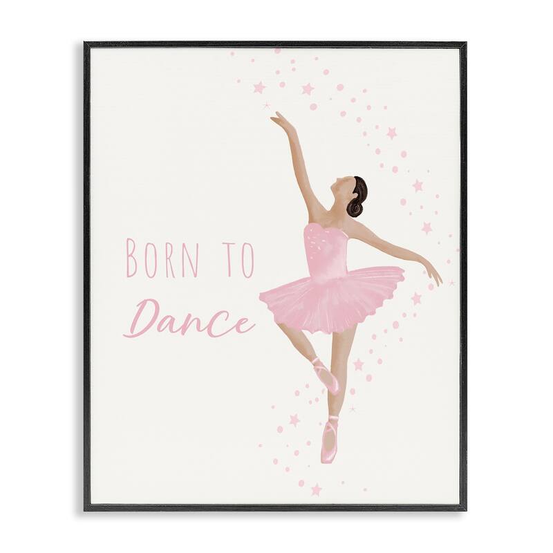 Stupell Born To Dance Ballerina Framed Giclee Art Design By Chen Alyesh - 24 x 30 - Black