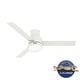 preview thumbnail 2 of 27, Hunter 52" Gilmour Outdoor Low Profile Ceiling Fan with LED Light, Handheld Remote, Damp Rated - Contemporary, Transitional