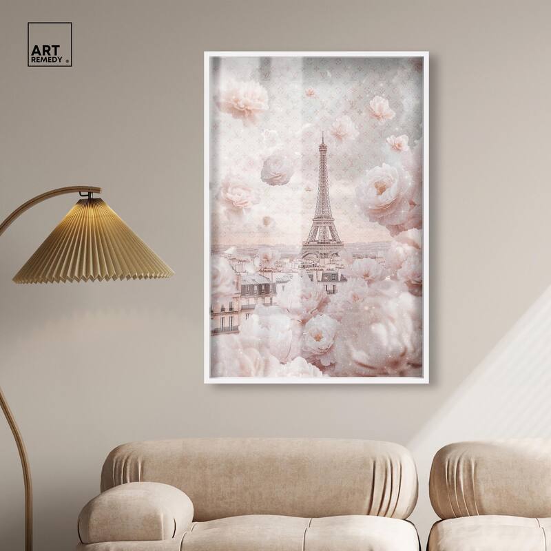 Raining Petals in Paris Shadowbox by Art Remedy