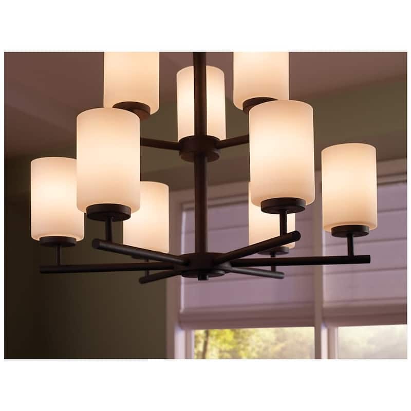 Bellevue Pope 3 Light 24" Wide Shaded Linear Chandelier with Etched