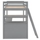 preview thumbnail 15 of 14, Functional Twin Loft Bed with Desk, Shelves & Built-In Drawers - Full-Length Guardrails