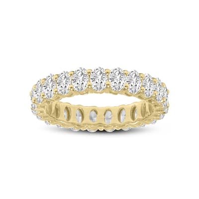 Marquee Jewels Oval Lab Grown Diamond Eternity Band in 14K Yellow Gold (13 Carat TW)