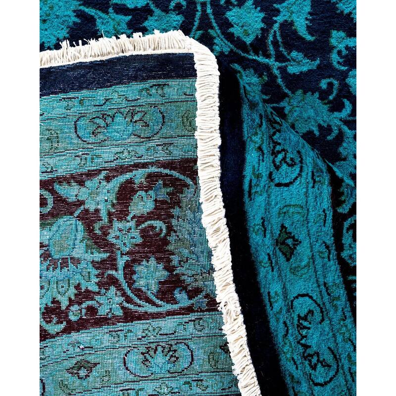 Fine Vibrance, One-of-a-Kind Hand-Knotted Area Rug - Purple, 7' 10" x 8' 1" - 7' 10" x 8' 1"