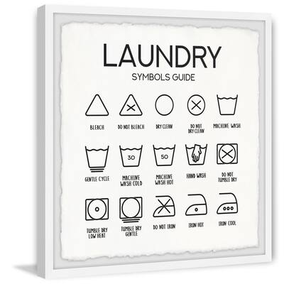 'Laundry Symbols Guide' Framed Painting Print