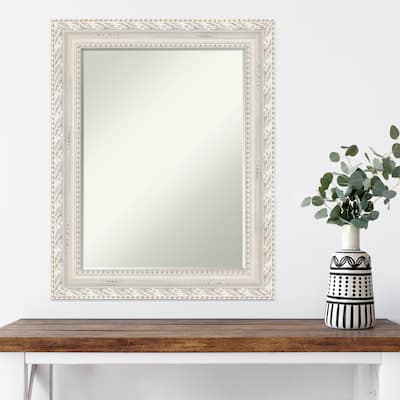 Opera Off White Half-Inch-Bevel Wood Framed Wall Mirror - Opera Off White - Glass Size 18x24