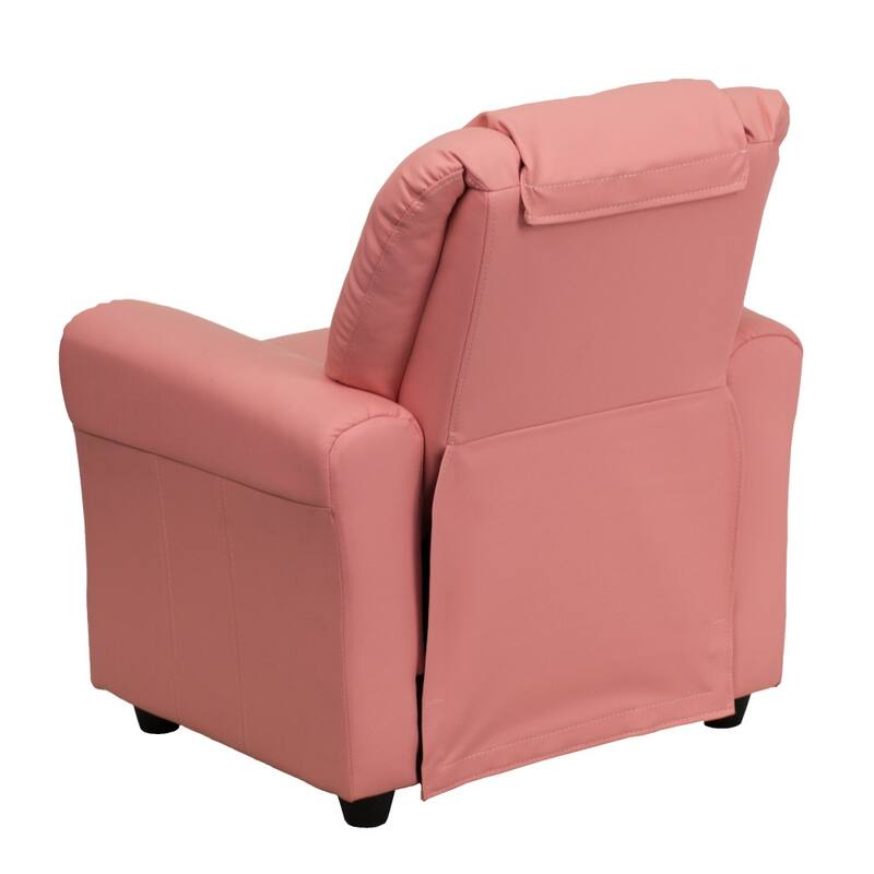 Contemporary Kids Recliner with Cup Holder and Headrest - 24"W x 21.5" - 36.5"D x 27"H