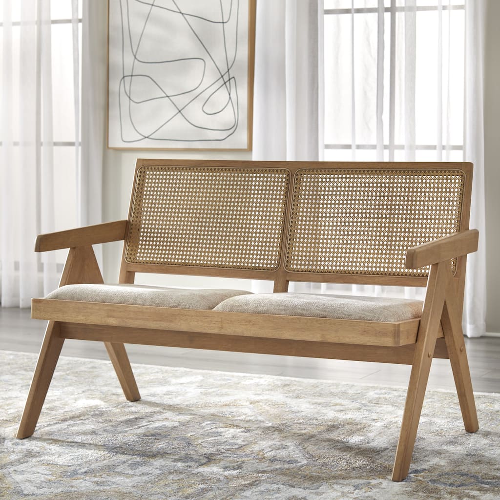 Lifestorey Baywood Solid Wood Dining Bench with Arms
