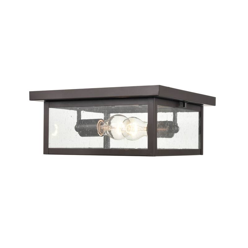Millennium Lighting Evanton Outdoor Flush Mount Ceiling Light in Multiple Finishes - Powder Coat Bronze