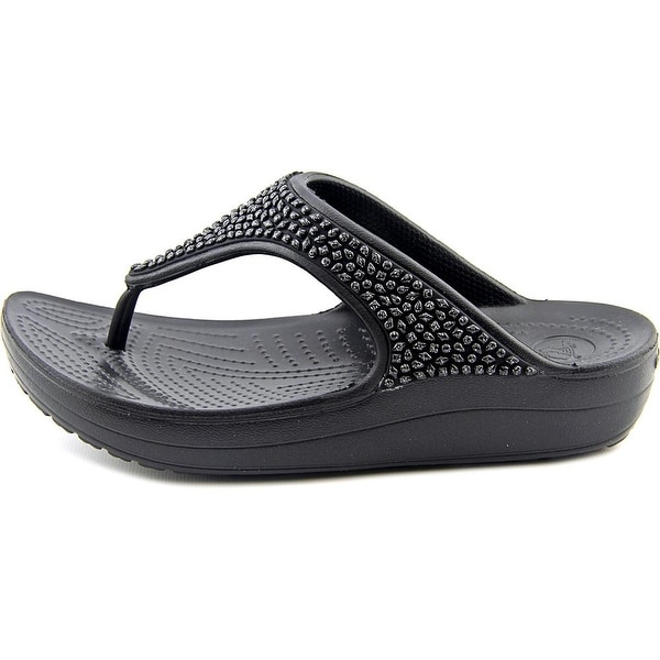 crocs women's sloane embellished flip flop