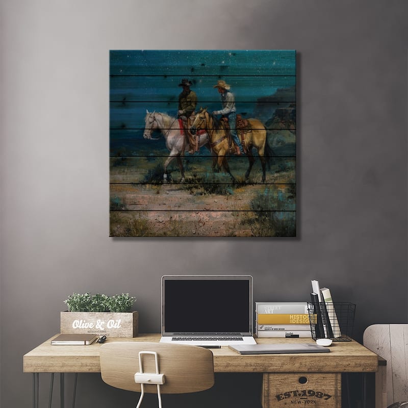 Night Riders Print On Wood by Jack Sorenson - Multi-Color