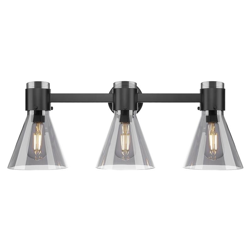 Innovations Lighting 464-3W-G464C-7SM Lawton Cone 3 Light 24" Wide - Matte Black