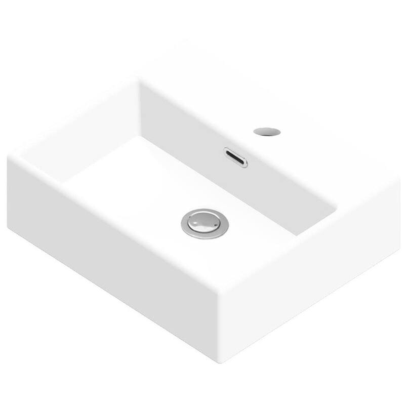 WS Bath Collections Quattro 16-7/8" Rectangular Ceramic Vessel or Wall - Matte White