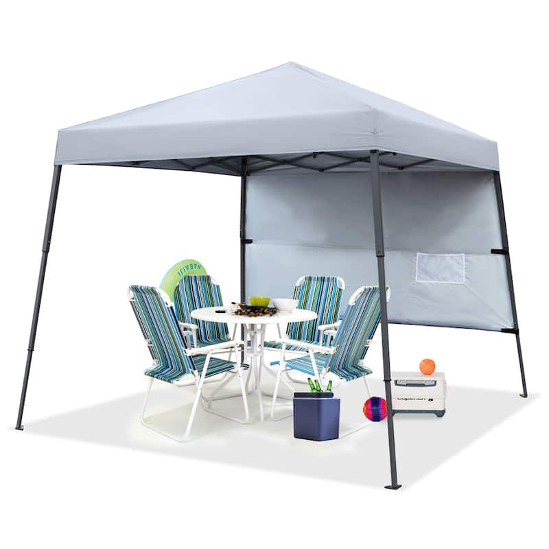 ABCCANOPY Stable Pop up Outdoor Canopy Tent with Sun Wall - 10ftx10ft - Grey