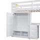 preview thumbnail 12 of 22, Twin Size Loft Bed with Integrated Wardrobe, Desk, and Storage Drawers, Space-Saving White Design
