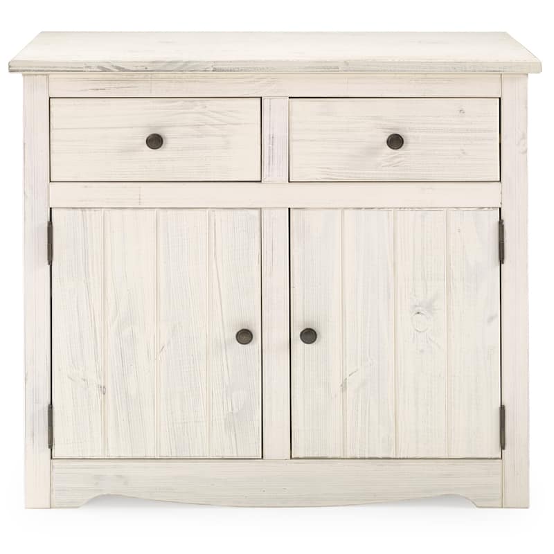 Wood Buffet Sideboard White Distressed | Furniture Dash - N/A