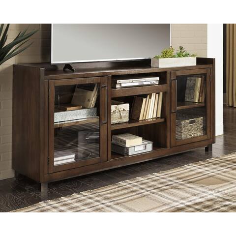 Starmore Contemporary Extra Large TV Stand Brown/Gunmetal - 70"W x 19"D x 35"H