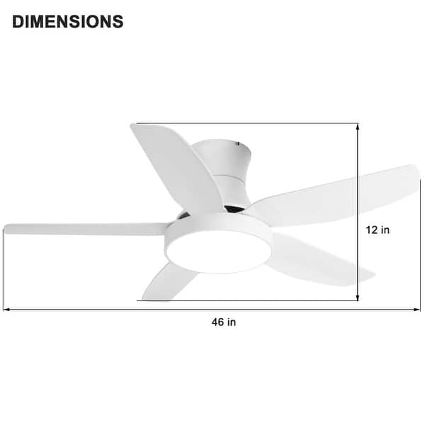 46 Inch Ceiling Fan with LED Lights, Time Settings and 6 Speeds