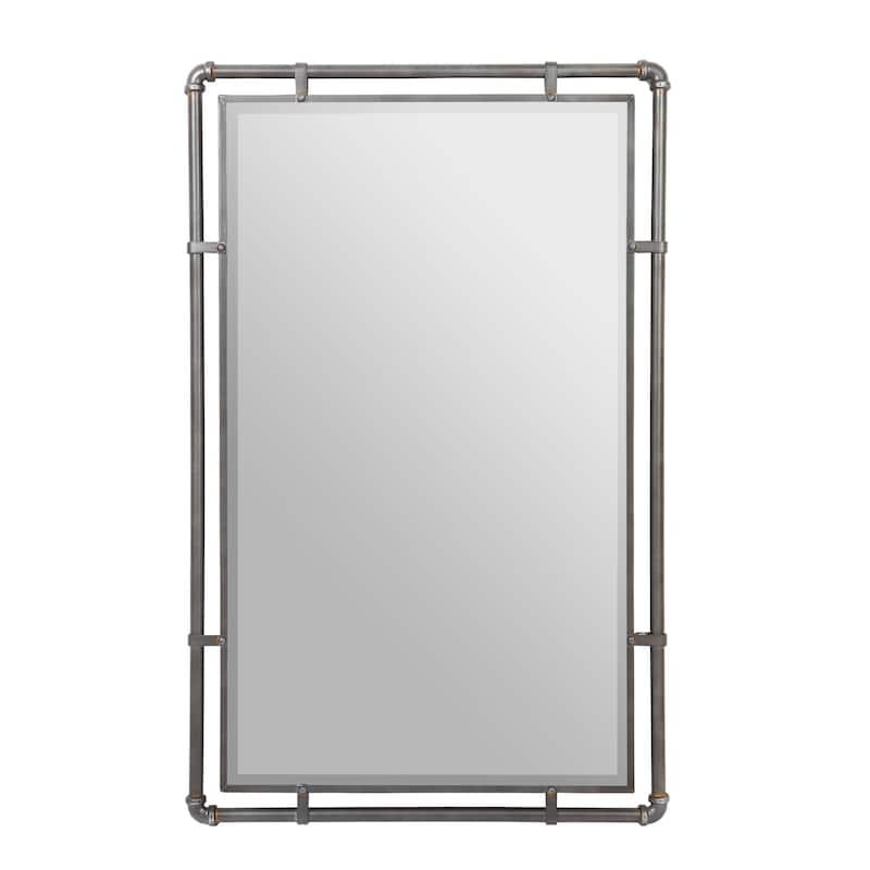 Carbon Loft Berlik Industrial Metal Wall Mirror - Grey