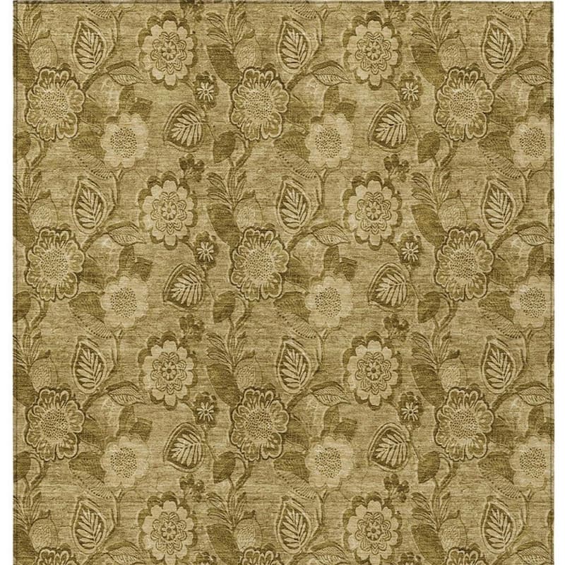 HomeRoots Floral Transitional Rectangle Outdoor Rug