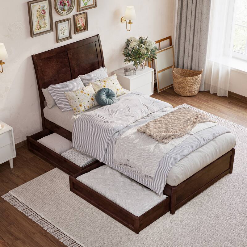 Andorra Platform Bed with Panel Footboard and Storage Drawers
