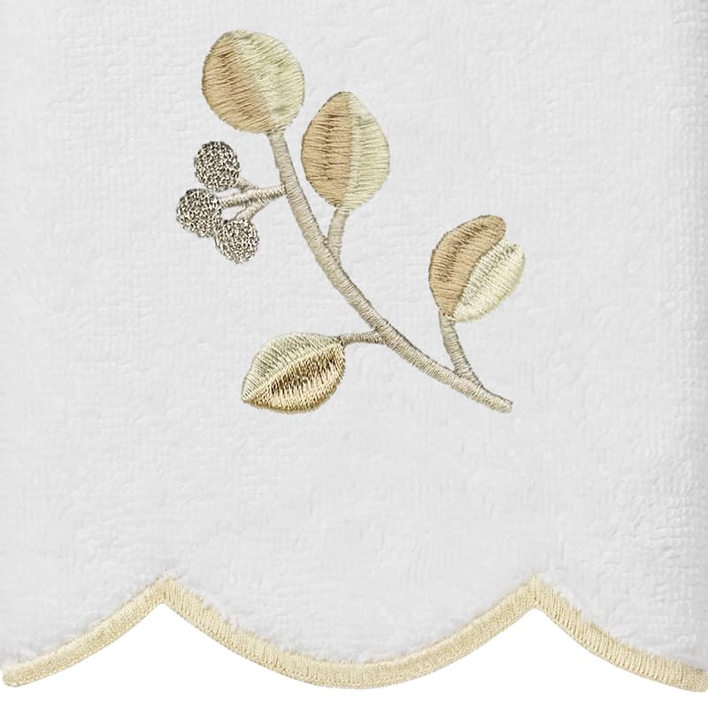Authentic Hotel and Spa 100% Turkish Cotton WILD BRANCH Scallop Embellished Towel Collection