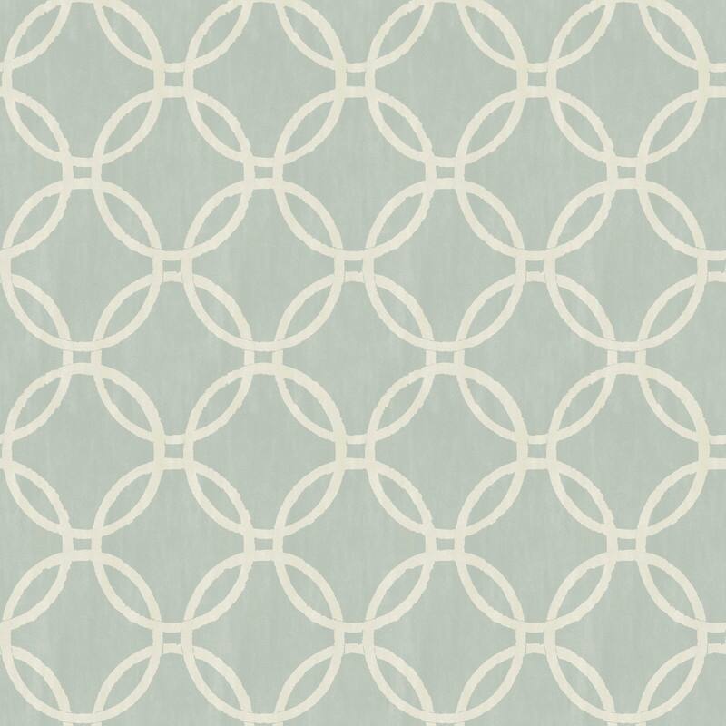 Brewster Eaton Blue Geometric Wallpaper - 20.5in x 396in x 0.025in
