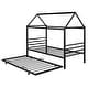 preview thumbnail 5 of 22, Twin Size Metal House Shape Platform Bed With Trundle,Kids Bed Design
