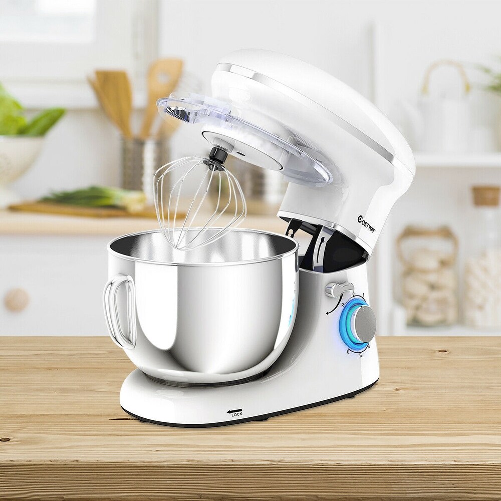 VEVOR 450W Stand Mixer 6-Speed Tilt-Head Dough Electric Mixer 7.4 qt Bowl 3 Attachments