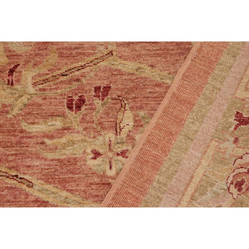 Hexagonal Trellis Floral Hand-Knotted Wool Area Rug