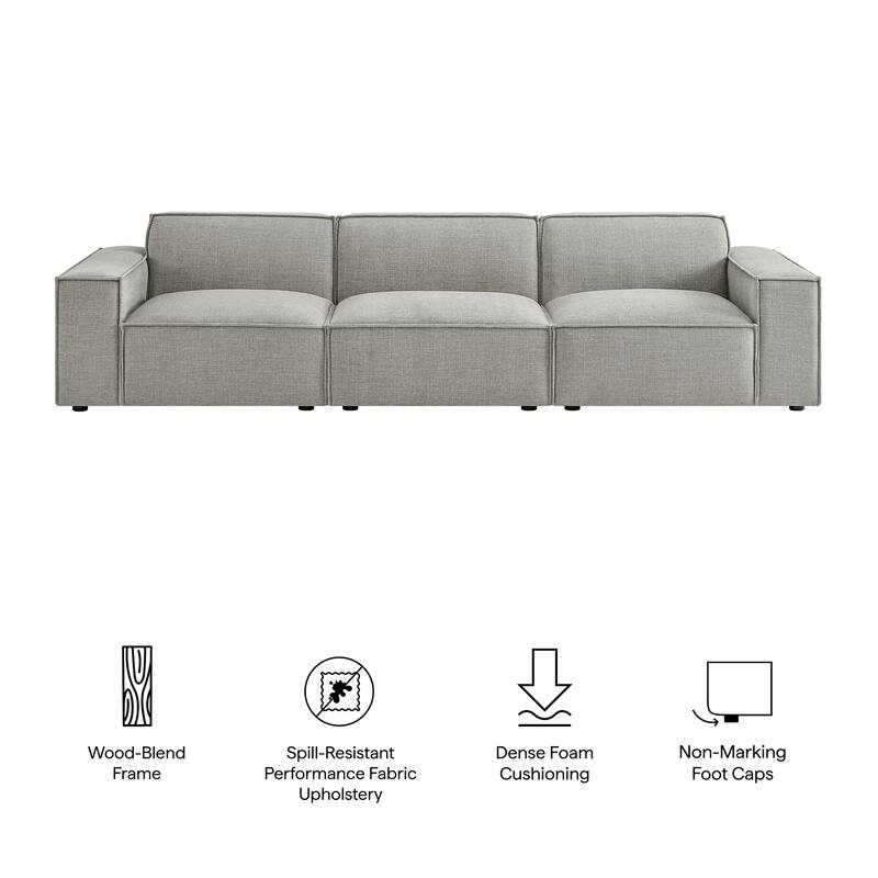 Restore 3-Piece Performance Fabric Upholstered Modular Sofa Set