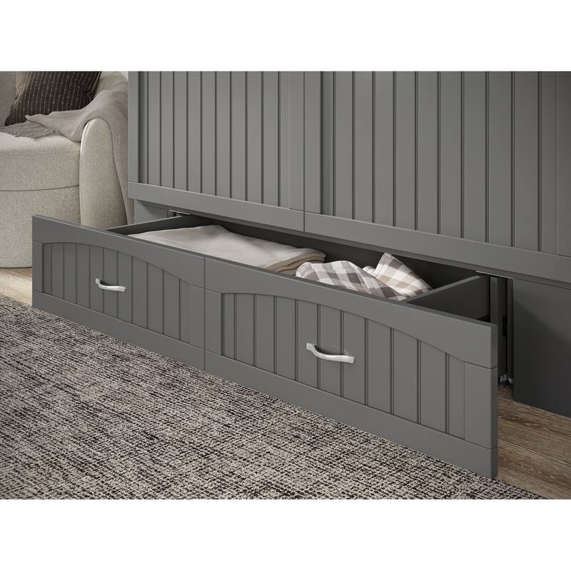 Aspen Queen Murphy Bed Chest with 6" Mattress