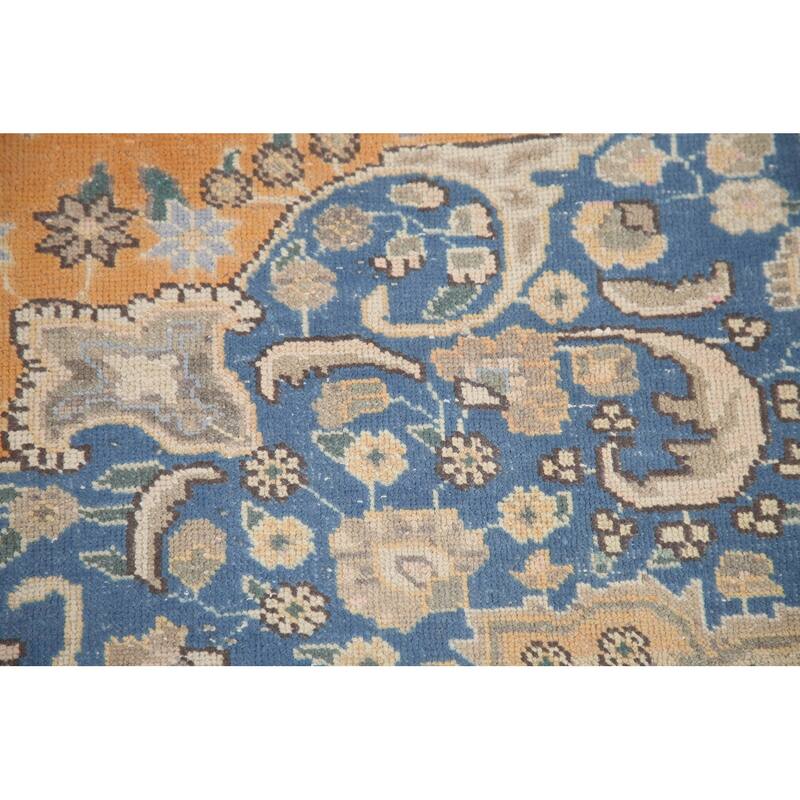 Hand Knotted Oriental 100% Wool Carpet Traditional Floral Oranges & Rust Mashad Area Rug - 12' 3'' X 9' 5''