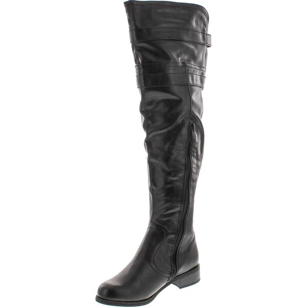 black over the knee thigh high boots