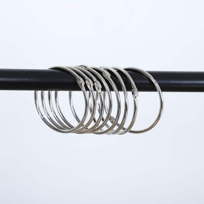 3" Curtain Rings 10pcs Metal Circular for Shower Curtain - Silver Tone - 3 Inch